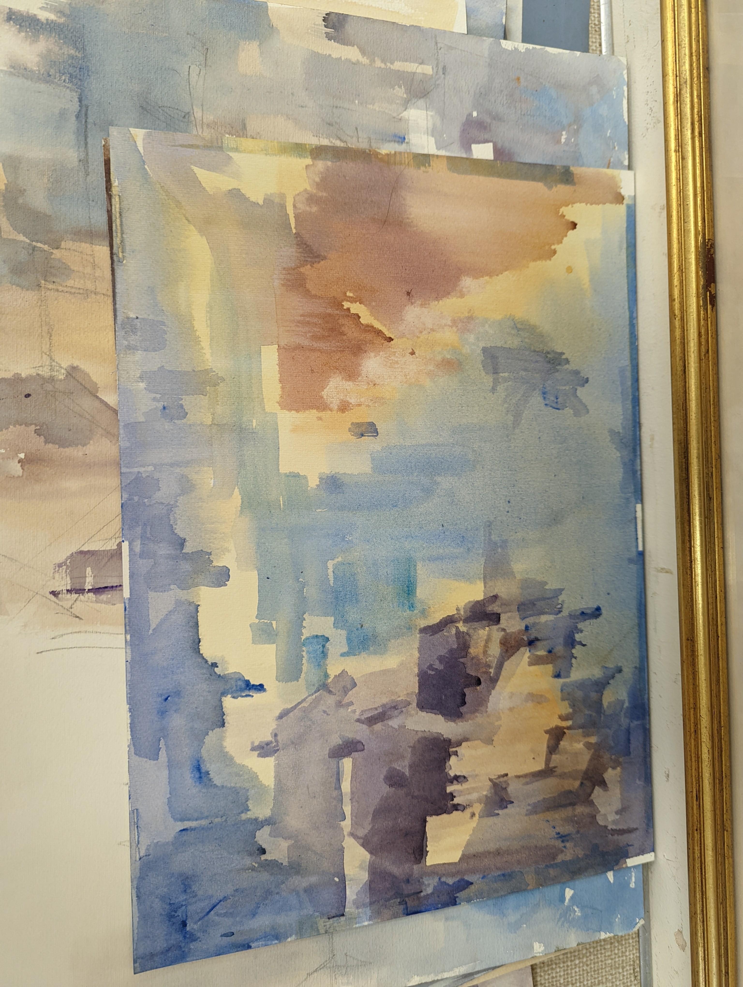 Michael Cadman (1920-2010), a group of assorted watercolours, mostly topographical scenes c.1995 to 2003, largest 46 x 61cm, one framed, the others unframed